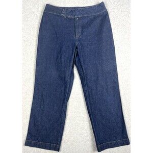Riveted by Lee Pant Womens Large Indigo Flat Front Relaxed Fit Crop Trousers